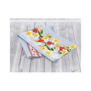 Рушник Руно вафельний набивний Весняні квіти -2, 45х80 см (202.15_Весняні квіти_2) зображення 1