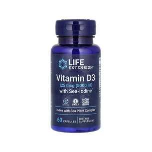 Витаминно-минеральный комплекс Life Extension Витамин D3 с морским йодом, 125 мкг (5000 МЕ), Vitamin D3 with Sea-Iodine, (LEX-17586) изображение 1