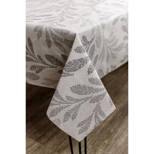 Скатертина Прованс непромокаюча Simfoni Сіре листя на натюрель 220х136 см (033597) зображення 1