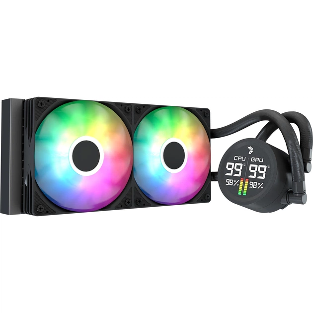 Система водяного охолодження AeroCool Abyss L240R Digi Black (ACLA-AD24117.11) - зображення 1