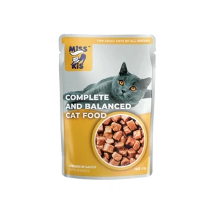 Вологий корм для кішок Mis Kiss з куркою в соусі 100 г (4820164440179/4820111141456) зображення 1
