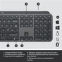 Клавіатура Logitech MX Keys Advanced Wireless Illuminated UA Graphite (920-009415) - зменшене зображення 6