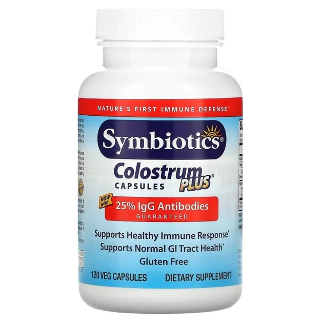 Вітамінно-мінеральний комплекс Symbiotics Молозиво, Colostrum Plus, 120 вегетарианских капсул (SYM04003) - изображение 1