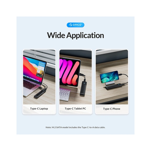 Кишеня зовнішня Orico USB3.2 Gen2 USB-C M.2 NVMe/NGFF(SATA) Dual Protocol SSD (HC380503) - picture 6