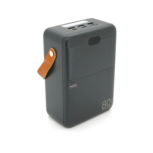 Батарея універсальна Remax 80000mAh, PD, QC/27W+22.5W, 3*USB, Type-C, Black (RPP-118) - зображення 1