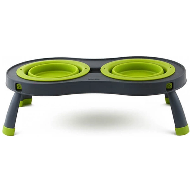 Посуд для собак Dexas Миска подвійна на складній підставці-велика 600 мл зелена (0084297306908) - picture 2