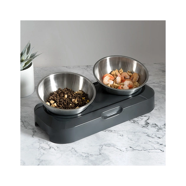 Посуд для котів Lapka Годівниця подвійна з металевими мисками (LPK-27) - picture 8