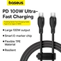 Дата кабель USB-C to USB-C 1.2m 100W black Baseus (P10355702111-00) - зменшене зображення 7