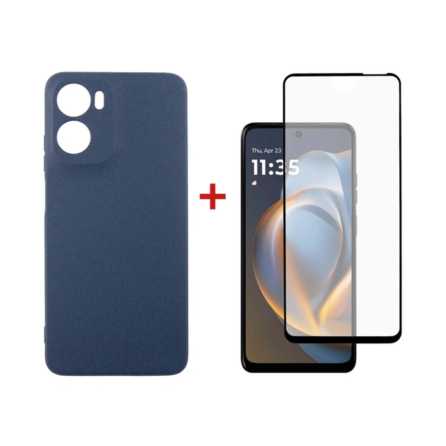 Чохол до мобільного телефона Dengos Motorola G05 Carbon+glass Blue (DG-KM-179) - зображення 1