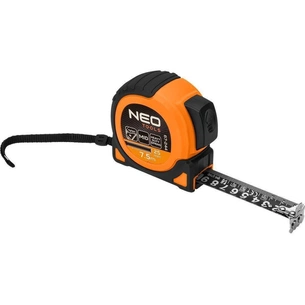Рулетка Neo Tools Super Black, 7.5мx25мм, з фіксатором змотування, магніт (67-244) зображення 1