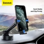 Універсальний автотримач Baseus 4.7-6.5" Gravity Simplism (на присоску) black (SUYL-JY01) - уменьшенное изображение 6