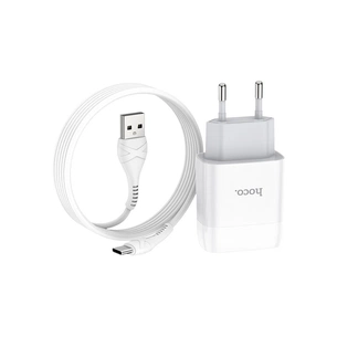Зарядний пристрій HOCO C73A Glorious dual port charger set(Type-C) White (6931474713070) зображення 1