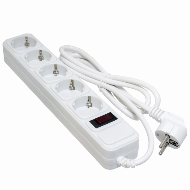 Мережевий фільтр живлення Patron 5m (SP-1055W), 5 розеток White (EXT-PN-SP-1055W) - изображение 1