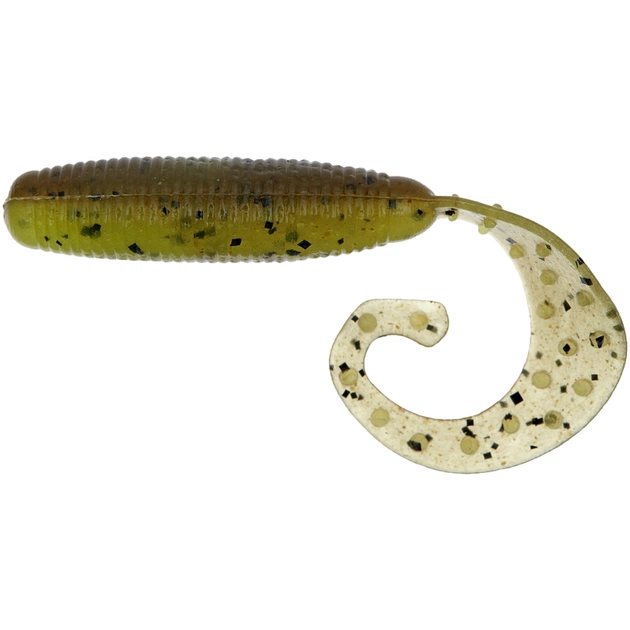 Силікон рибальський Reins Fat G-Tail Grub 4" B08 Green Pumpkin Chart Melon (8 шт/уп.) (1552.08.62) - зображення 1