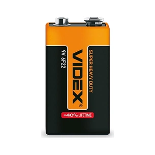 Батарейка Videx Крона 6F22/9V сольова 1шт SHRINK (6F22/9V/S) зображення 1