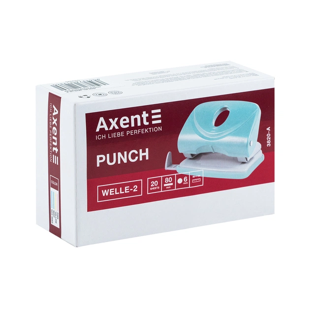 Діркопробивач Axent Welle-2 з пластиковий верх, 20 арк,Pastelini, жовтий (3820-08-A) - picture 5