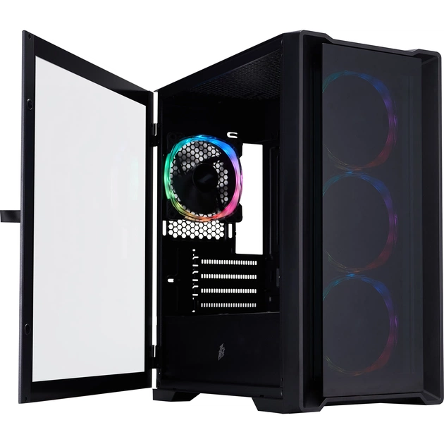 Корпус 1stPlayer T4-G-BK-4FS7 Black - изображение 1