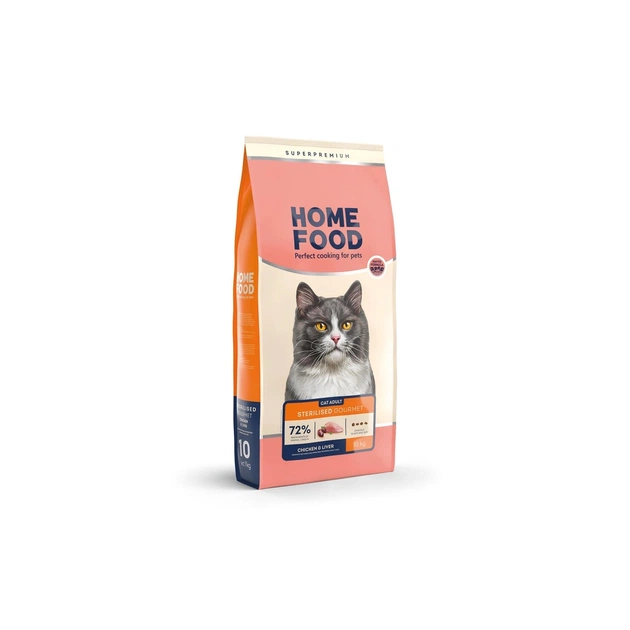 Сухий корм для кішок Home Food For sterilised з куркою та лівером 10 кг (4820235020651) - зображення 1