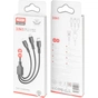 Дата кабель USB 2.0 AM to Lightning + Micro 5P + USB-C 3A black XO (CB-23U3-BK) - зменшене зображення 3
