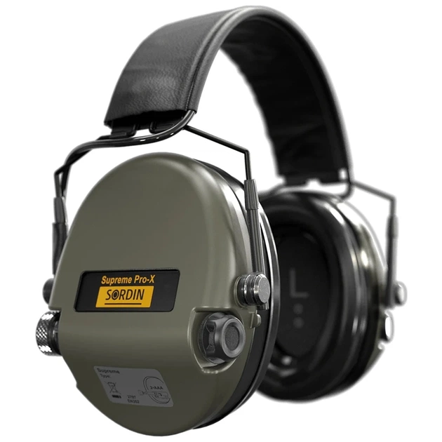 Тактичні навушники Sordin Supreme Pro-X SFA зі шкіряним оголівям Green (74502-06-S) - picture 3