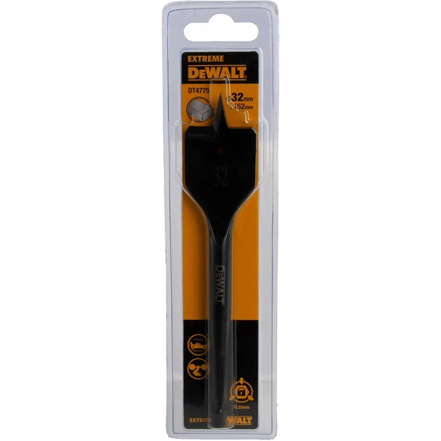 Свердло DeWALT по дереву пухове EXTREME Impact D=32, L=152, WL=132, 1 шт. (DT4775) - зображення 1