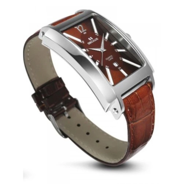 Наручний годинник Seculus 4476.1.505 ss case, brown dial, brown leather - зображення 1