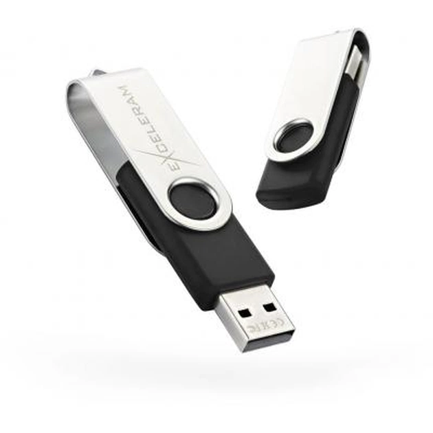 USB флеш накопичувач eXceleram 32GB P1 Series Silver/Black USB 2.0 (EXP1U2SIB32) - изображение 1
