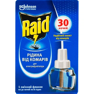 Жидкость для фумигатора Raid Против комаров 30 ночей (5000204343694) изображение 1