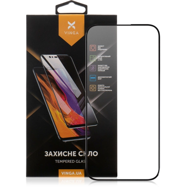 Стекло защитное Vinga Apple iPhone 16 Pro (VGIP16P) - изображение 1