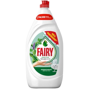 Средство для ручного мытья посуды Fairy Sensitive Чайное дерево и мята 1350 мл (8006530111478) изображение 1