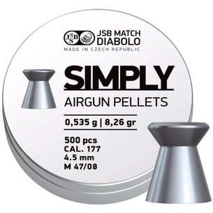 Пульки JSB Diabolo Simply 4,5 мм, 0.535 г, 500 шт/уп (001246-500) зображення 1