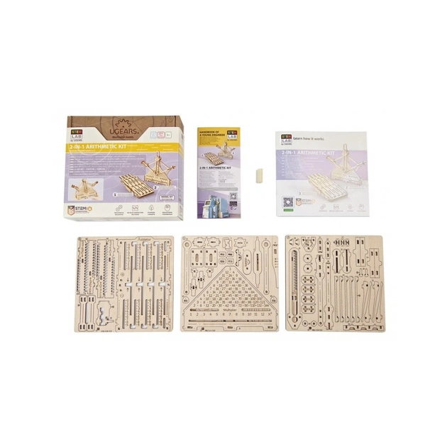 Конструктор Ugears STEM-модель 2-в-1 Арифметичний набір (6337283) - изображение 11