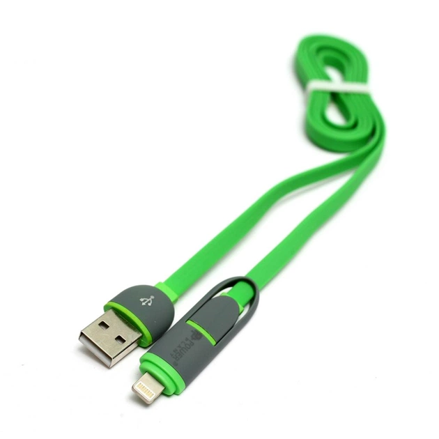 Дата кабель USB 2.0 AM to Lightning + Micro 5P 1.0m PowerPlant (KD00AS1291) - изображение 1