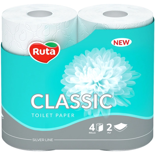 Туалетная бумага Ruta Classic 2 слоя Белая 4 рулона (4820023740044) - изображение 1
