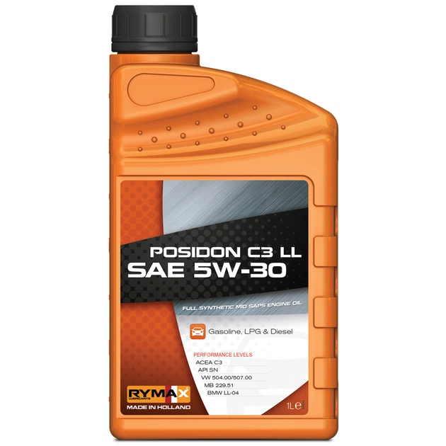 Моторное масло RYMAX Posidon C3 LL 5W-30 API SN, ACEA C3, 1л - изображение 1