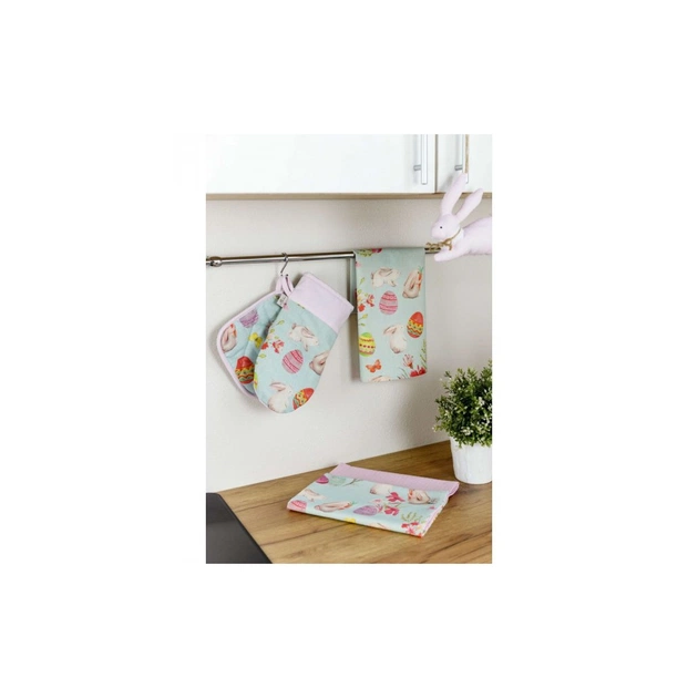 Кухонна прихватка Прованс набір рукавичка+прихватка Писанка блакитна 29х15 и 20х20 см (4823093443945) - picture 5