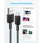 Дата кабель USB 2.0 AM to USB-C 1.8m nylon 322 black Anker (A81H6G11) - уменьшенное изображение 2