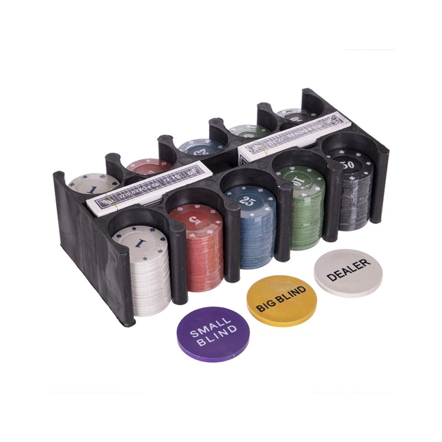 Настольная игра Johnshen Sports Покерный набор на 200 фишек с номиналом + сукно (жестяная коробка) (IG-1104215) - изображение 5