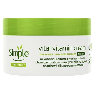Крем для обличчя Simple Vital Vitamin Night Cream Kind to Skin Нічний вітамінний 50 мл (8710447485552) изображение 1