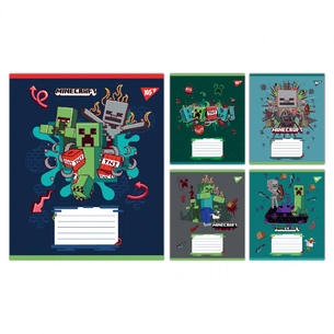 Зошит Yes Minecraft Heroes А5 24 аркушів клітинка (767581) зображення 1