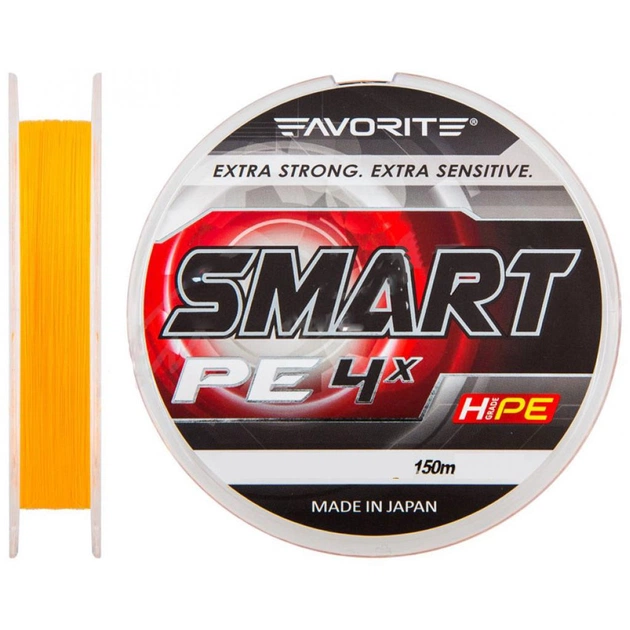 Шнур Favorite Smart PE 4x 150м помаранчевий #0.3/0.09мм 2.3кг (1693.10.42) - изображение 1