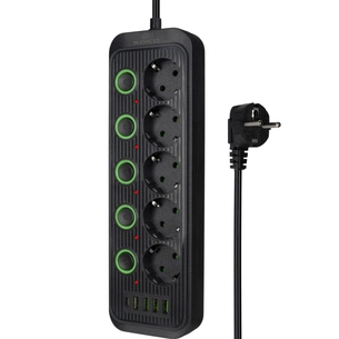 Мережевий фільтр живлення XoKo XK-SP-5-2-1-BK зображення 1
