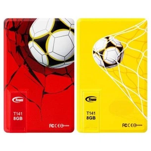 USB флеш накопичувач Team 16GB (2x8GB) T141 Football Cards Red & Yellow USB 2 (TT1418GZ13) зображення 1