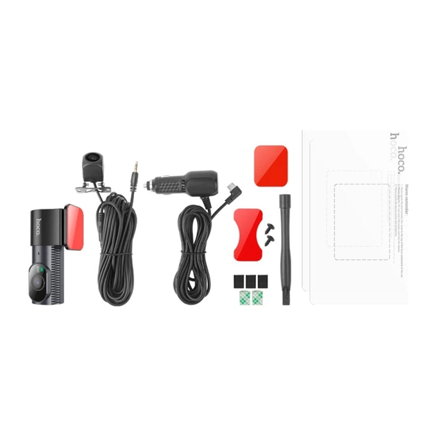 Відеореєстратор HOCO DV8 2K display hidden driving recorder with rear camera Black (6942007623384) - зображення 6