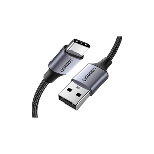 Дата кабель USB 2.0 AM to USB-C 1.5m US288 Aluminum Braid (Black) Ugreen (60127) зображення 1