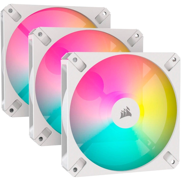 Кулер до корпусу Corsair iCUE AR120 Digital RGB 120mm PWM Fan Triple Pack White (CO-9050169-WW) - изображение 1