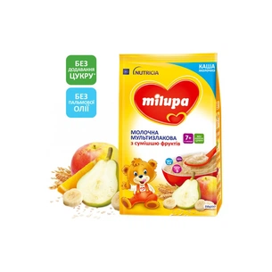 Дитяча каша Milupa Молочна Мультизлакова з сумішшю фруктів 210 г (5900852930010) зображення 1