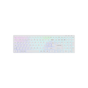 Клавіатура Canyon HKB-W11 Slim Dual Mode Wireless/Bluetooth RGB UA White (CNS-HBTK11W) зображення 1
