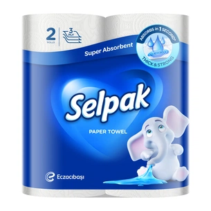 Паперові рушники Selpak 3 шари 80 відривів 2 рулони (8690530015029) зображення 1