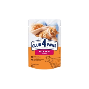 Вологий корм для кішок Club 4 Paws Для дорослих котів з телятиною в соусі 85 г (4820269143012) зображення 1